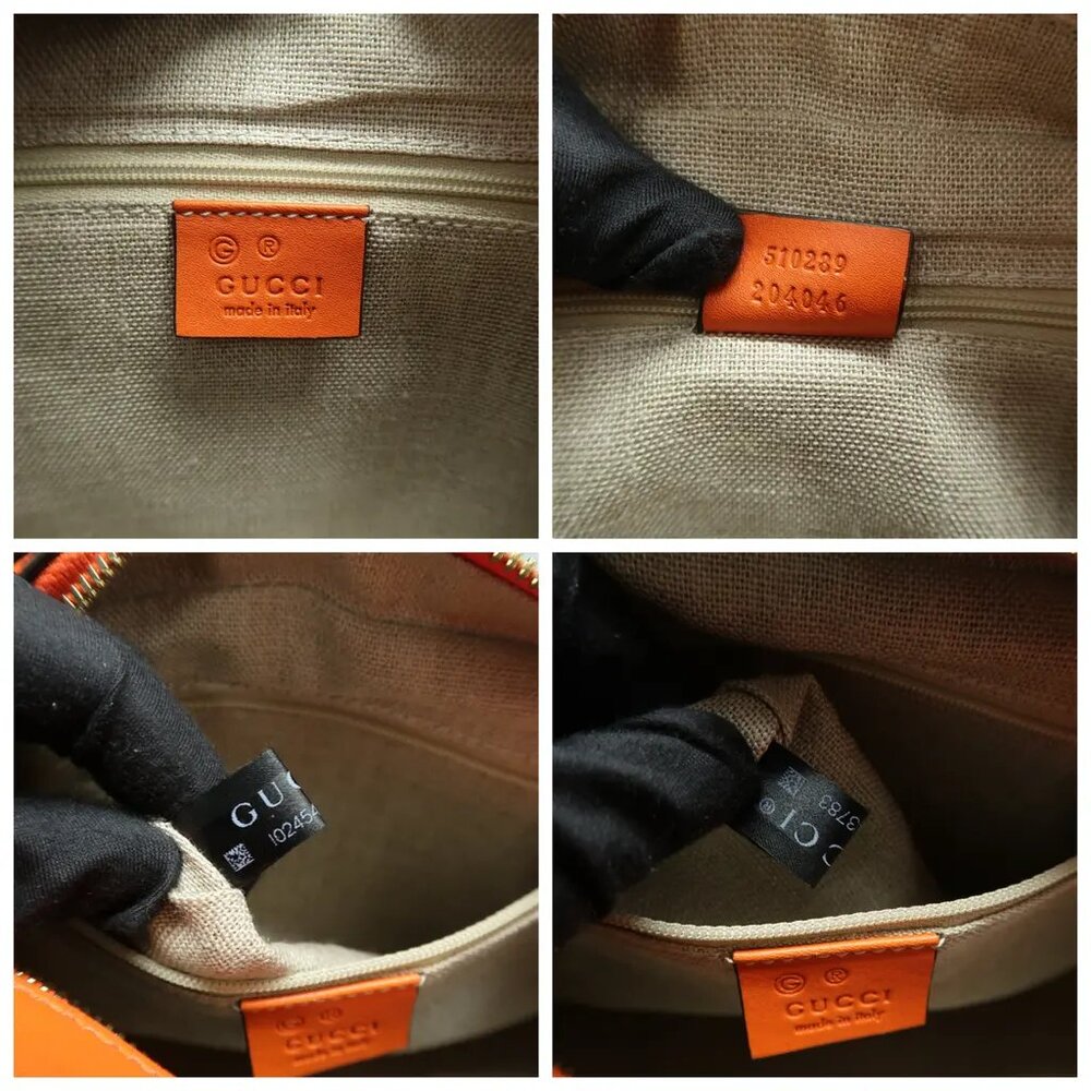 GUCCI Orange Leather Satchel 665-060525 - Picture 11 of 12